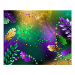 Mardi-Gras-Hintergrund mit Perlen Poster