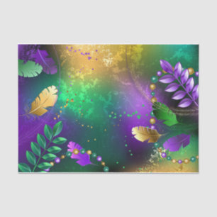 Mardi-Gras-Hintergrund mit Perlen Seidenpapier