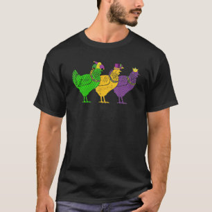Mardi Gras Hühnerperlen Festival Tiere Narr H T-Shirt