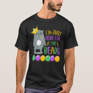 Mardi Gras Ich bin nur wegen der Perlen hier Lusti T-Shirt