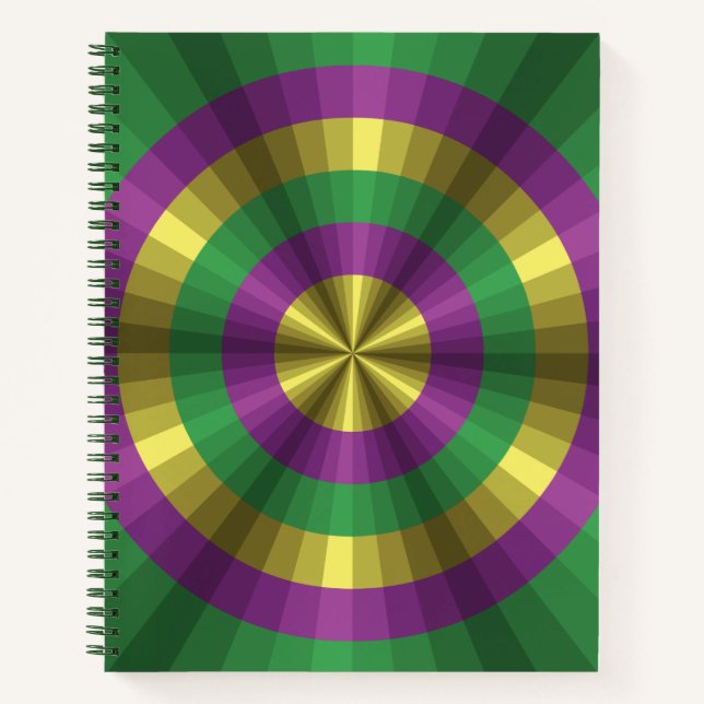 Mardi Gras Illusion Spiral Notebook Notizbuch (Vorderseite)
