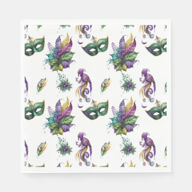 Mardi Gras Inspiriertes Papier Napkins Serviette (Vorderseite)