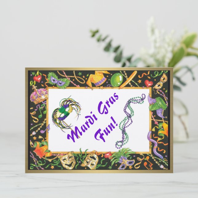 Mardi Gras Invitation Amusante (Debout devant)