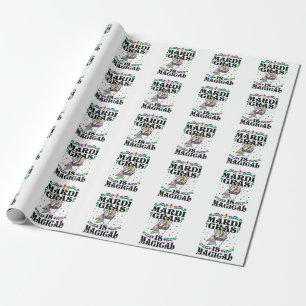 Mardi Gras ist ein magisches Niedliches Einhorn Geschenkpapier