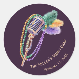 Mardi Gras Jazz Microphone Custom Stickers