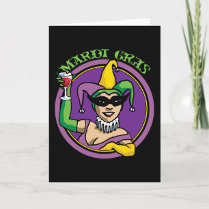 Mardi Gras Jester Girl Karte
