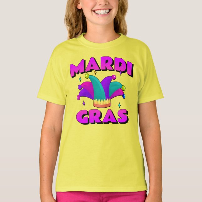 Mardi Gras Jester Hat Kids Shirt (Vorderseite)