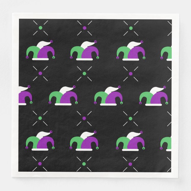 Mardi Gras Jester Hat Pattern Napkin Serviette (Vorderseite)