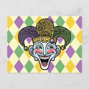 Mardi Gras Jester Postkarte