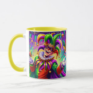 Mardi Gras Jester Tasse - Bunter Karneval