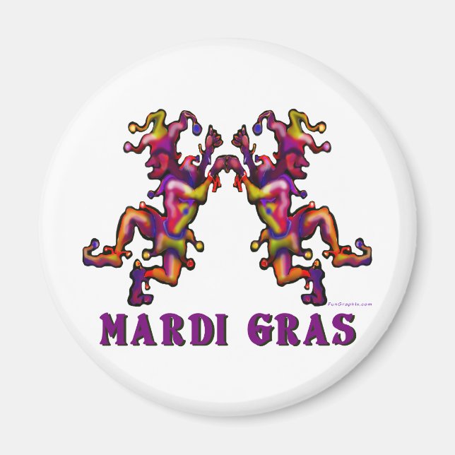 Mardi Gras Jesters Magnet (Vorne)