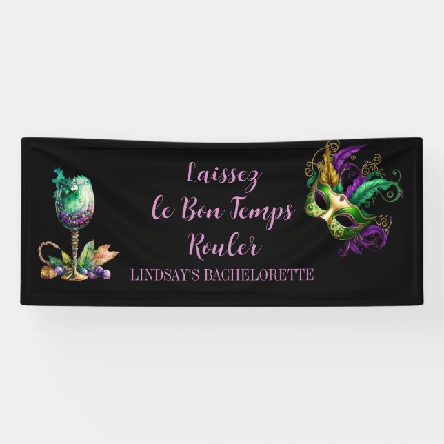 Mardi Gras Junggeselinnen-Abschied Banner (Horizontal)