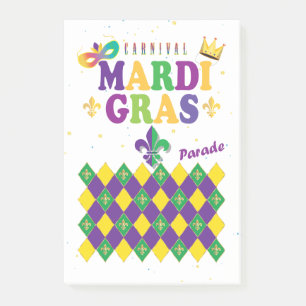 Mardi Gras Karneval Harlequin Lilie Diamond Post-it Klebezettel