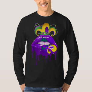 Mardi Gras Karneval Kostüm Lila Amp Gold Fleur T-Shirt