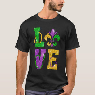 Mardi Gras Karneval Kostüme Glitzer Effekt Fleur D T-Shirt