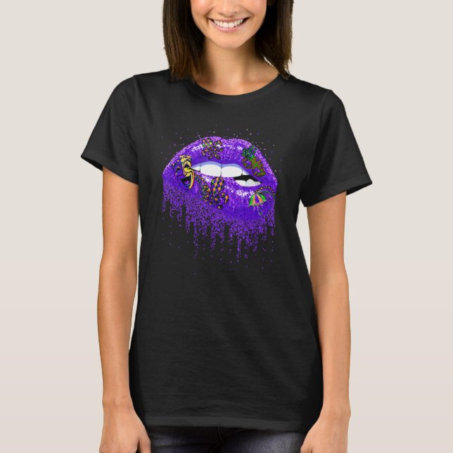 Mardi Gras Karneval Kostümpern Masken Fleur de l T-Shirt (Vorderseite)