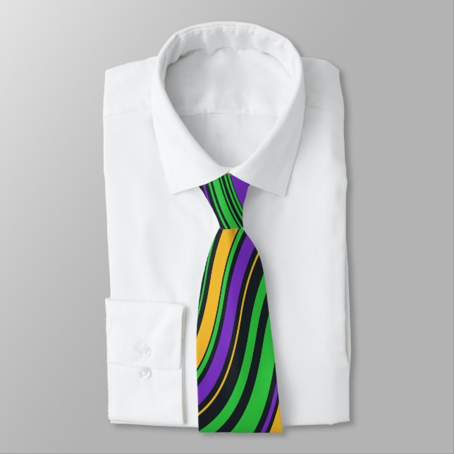 Mardi Gras Karneval Lila Gold und Green Krawatte (Gebunden)