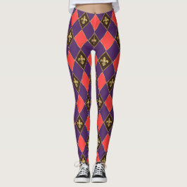 Mardi Gras Karneval Lilie Diamond Decke Leggings