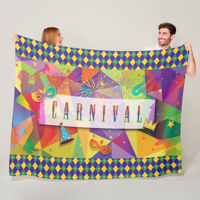 Mardi Gras Karneval Lilie Diamond Decor Fleecedecke (Beispiel)