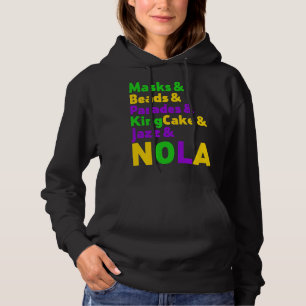 Mardi Gras Karneval Masken Beads Jazz Parade King  Hoodie