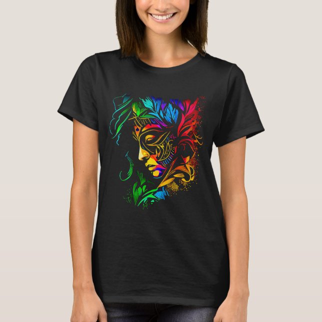 Mardi Gras Karneval Parade mit Perlen Party und ma T-Shirt (Vorderseite)