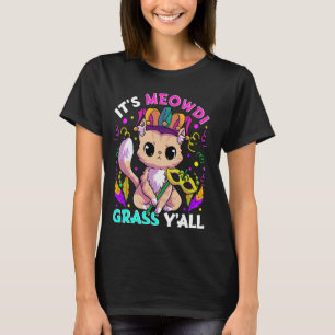 Mardi Gras Katze Kitty Meow Meowdi Gras Narrenhut T-Shirt