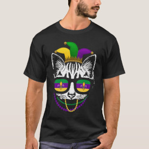 Mardi Gras Katze Miauen Kätzchen New Orleans Männe T-Shirt