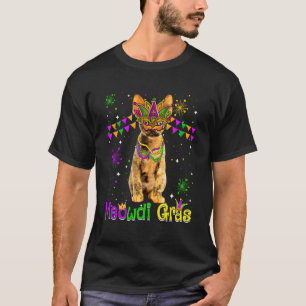 Mardi Gras Katze Niedlich Devon Rex Katze Karneval T-Shirt
