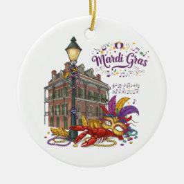 Mardi Gras Keramik Ornament