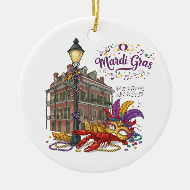 Mardi Gras Keramik Ornament (Vorne)