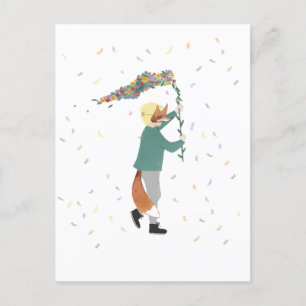Mardi Gras Kids Carnival Frühjahr Illustration Boy Postkarte