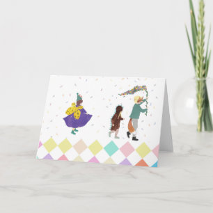 Mardi Gras Kids Karneval Frühlingsillustration Karte