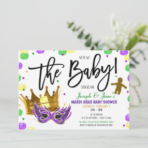 Mardi Gras Kinderdusche Einladung