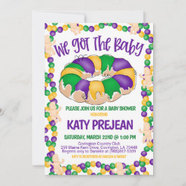 Mardi Gras Kinderdusche Einladung
