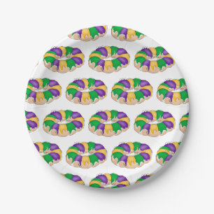 Mardi Gras King Cake Paper Tellers Pappteller