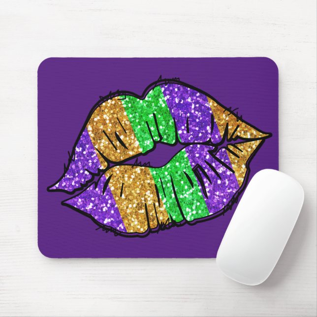 Mardi Gras Kiss Mousepad (Mit Mouse)