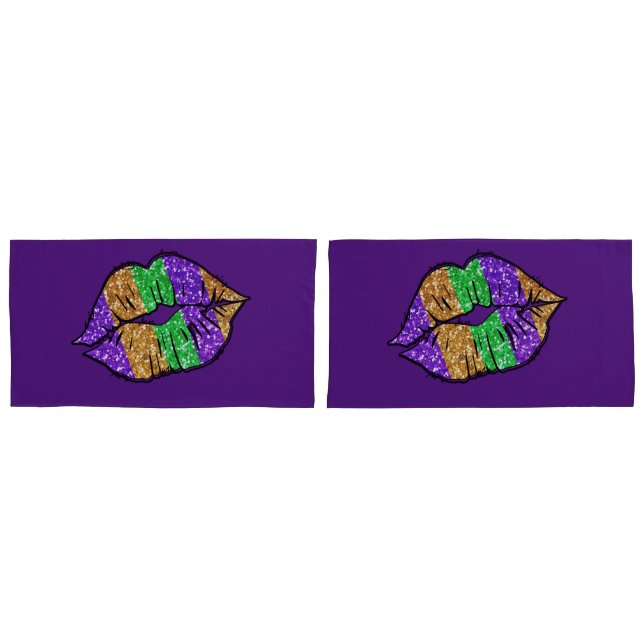 Mardi Gras Kiss Pillowcases Kissenbezug (Vorderseite-Set)