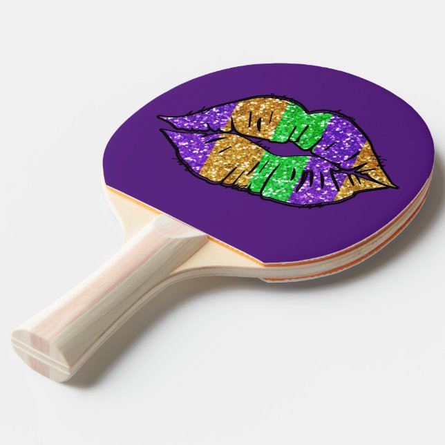 Mardi Gras Kiss Ping Pong Paddle Tischtennis Schläger (Vorderseite)