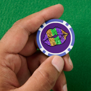 Mardi Gras Kiss Poker Chips