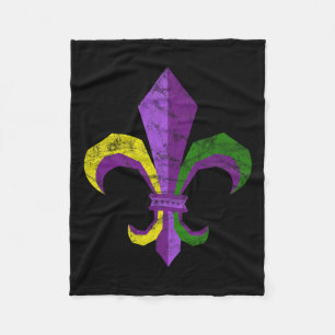 Mardi Gras Kleidung - Vintage Lilie Fleecedecke