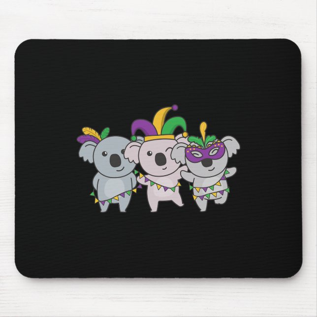 Mardi Gras Koala Kostüme Mousepad (Vorne)