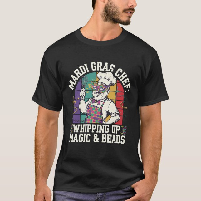 Mardi Gras Koch: Magie und Perlen aufwischen T-Shirt (Vorderseite)