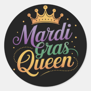 Mardi Gras Königinnen Umzug Kostüm Party  Runder Aufkleber