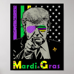Mardi Gras Kostüm Donald Trump US Flag Funny Trum Poster