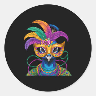 Mardi Gras Kostüm Karneval New Orleans  Runder Aufkleber
