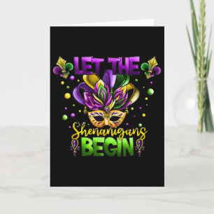 Mardi Gras Kostüm Lass Die Mardi Gras-Scherze Begi Karte