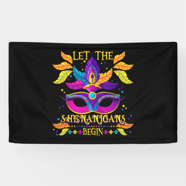 Mardi Gras Kostüm Lass Die Shenanigans Beginnen Ma Banner (Horizontal)