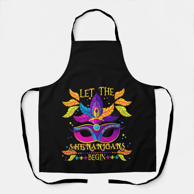 Mardi Gras Kostüm Lass Die Shenanigans Beginnen Ma Schürze (Vorderseite)