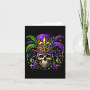 Mardi Gras Kostüm Zucker Skull Karneval Halloween Karte