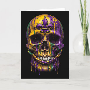 Mardi Gras Kostüm Zucker Skull Karneval Halloween Karte